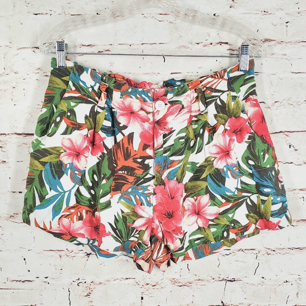 Floral Shorts Linen Blend